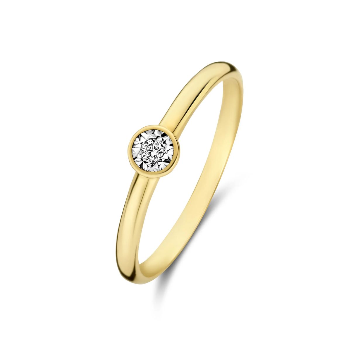 Minimalistischer Goldring mit Diamant