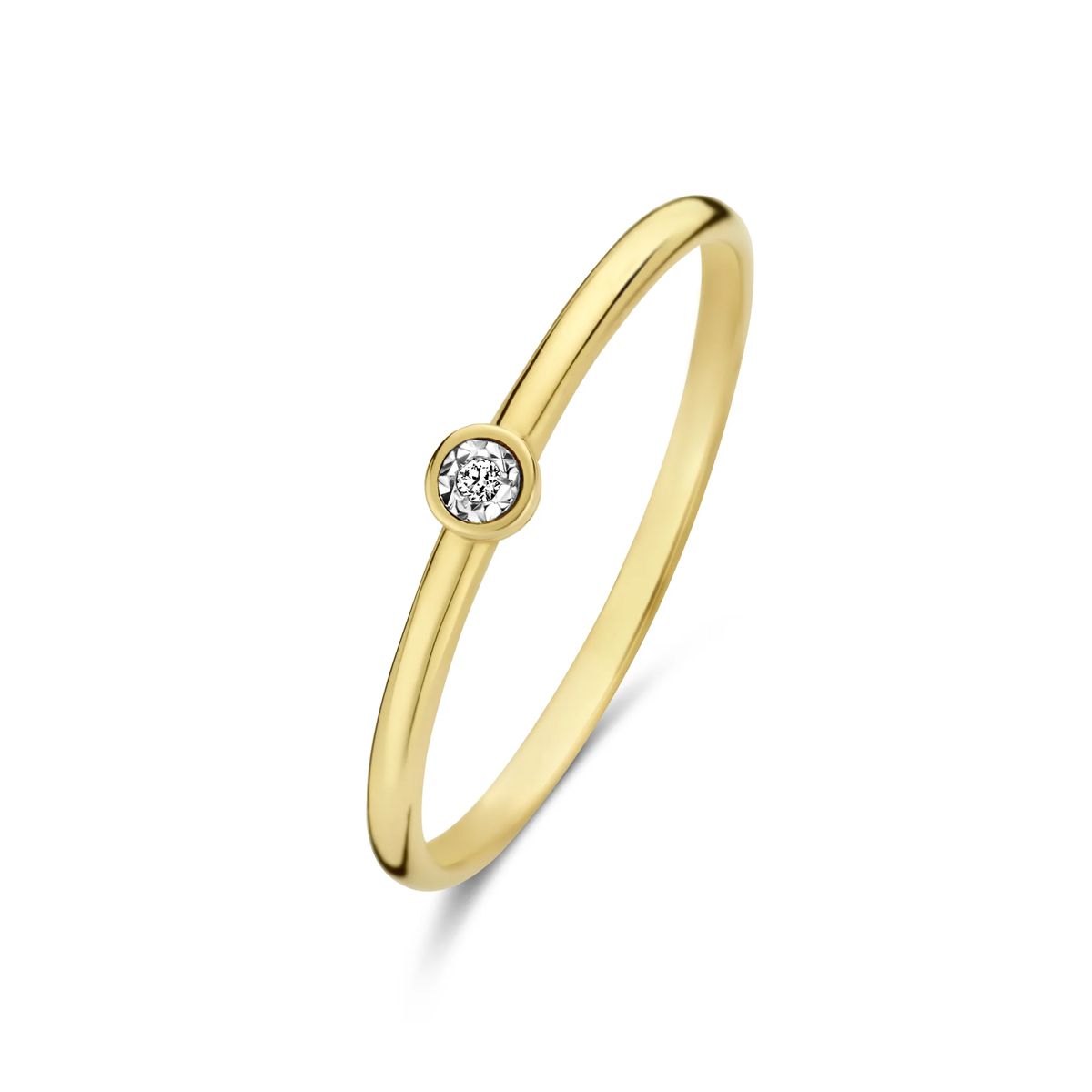 Filigraner Diamant-Solitär mit Zargenfassung