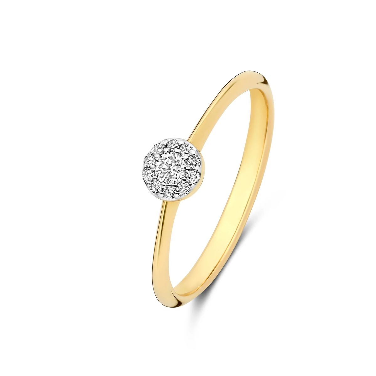 Eleganter Goldring mit Diamant-Cluster