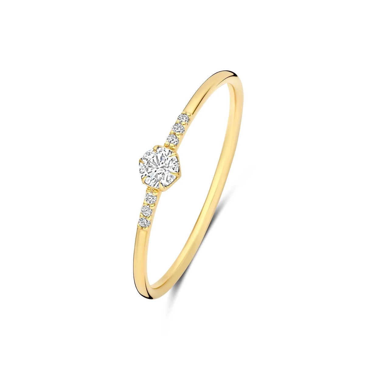 Filigraner Goldring mit Diamanten