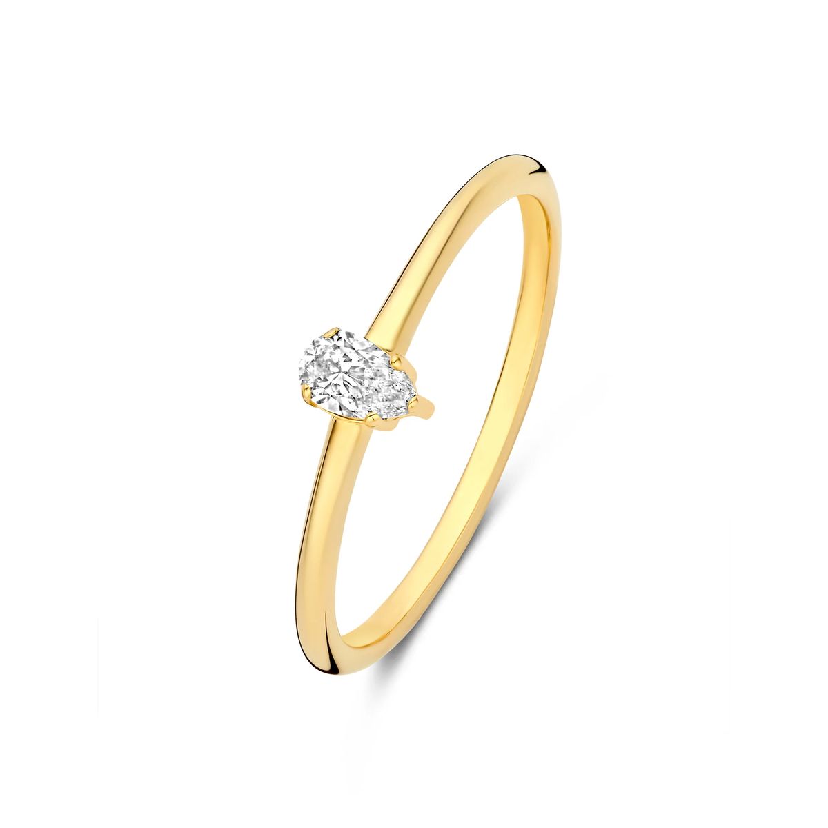 Feiner Solitärring mit Birnendiamant