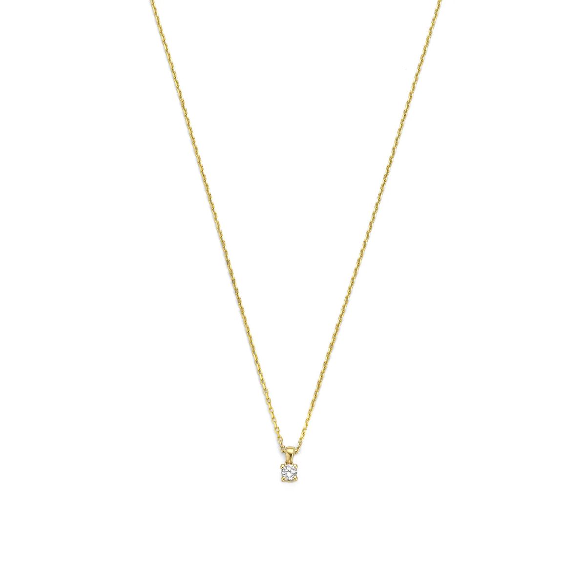 Elegante Diamant-Solitär-Halskette aus Gold