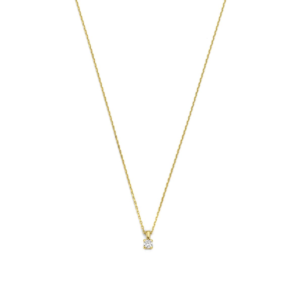 Minimalistische Goldkette mit Diamant-Solitär