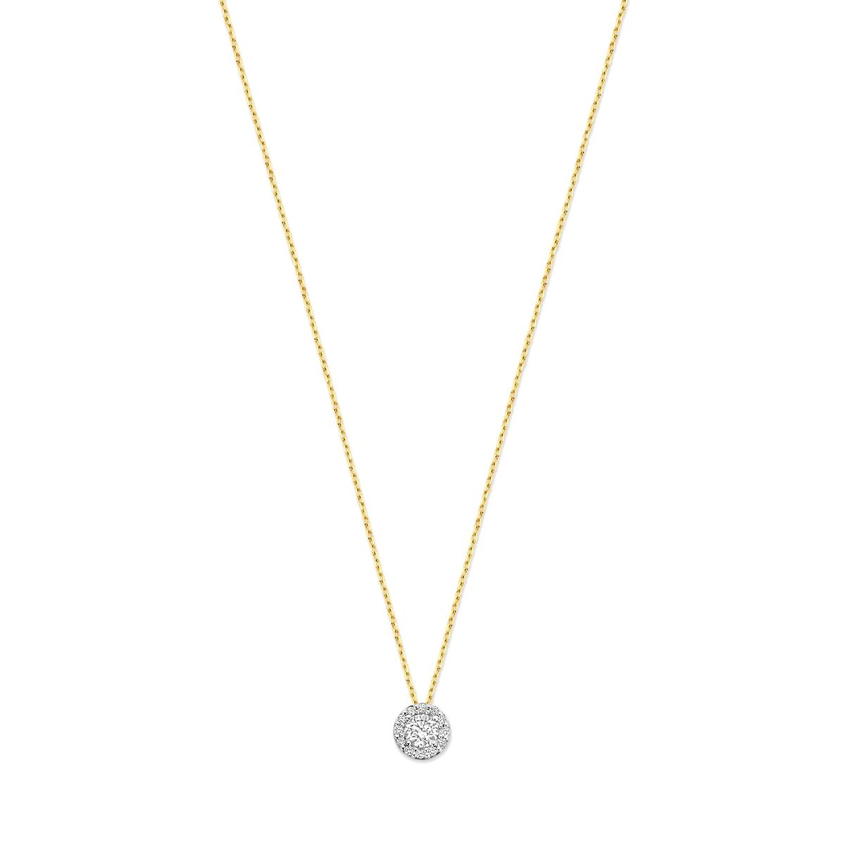 Goldene Halskette mit Diamant-Anhänger