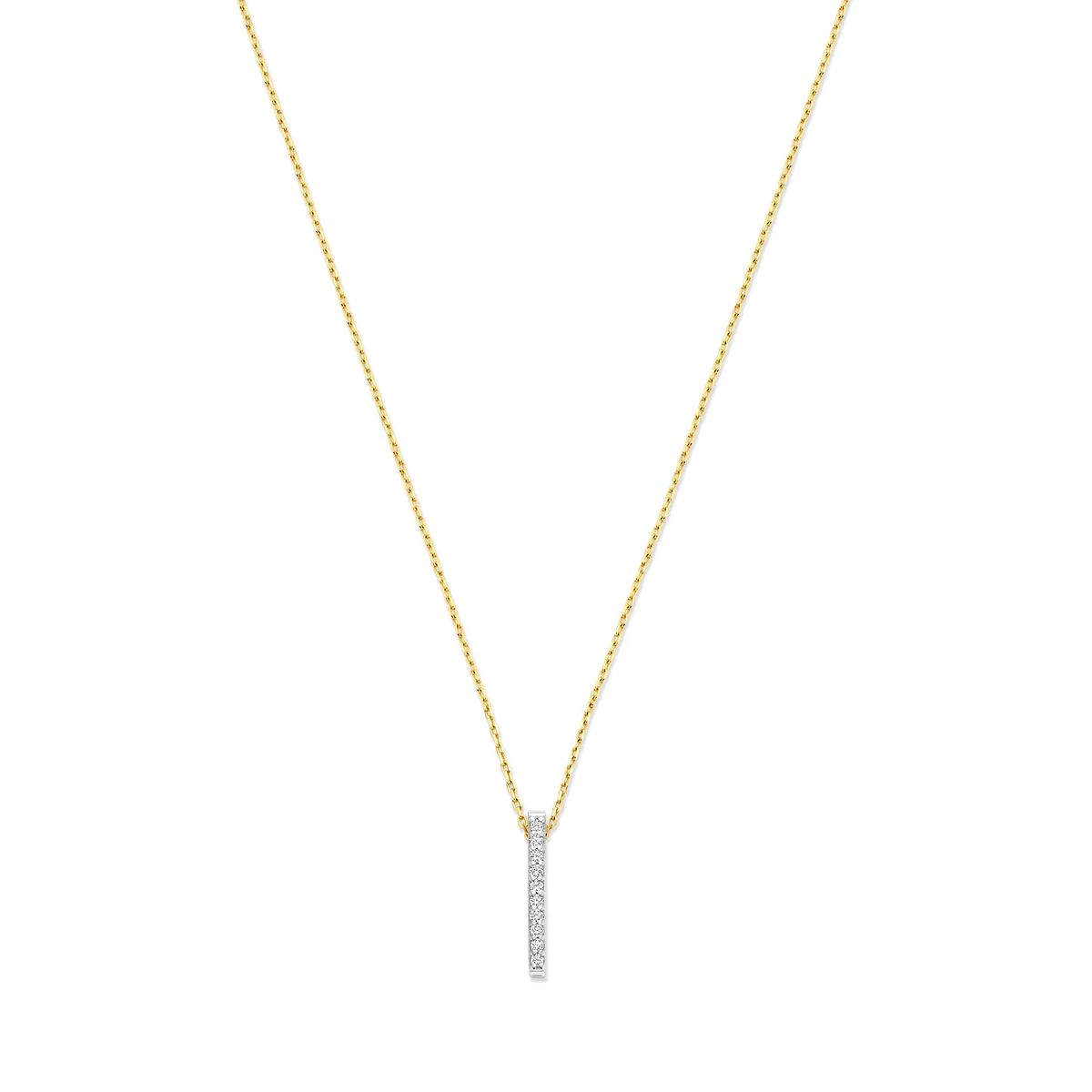 Minimalistische Goldkette mit Diamantbalken