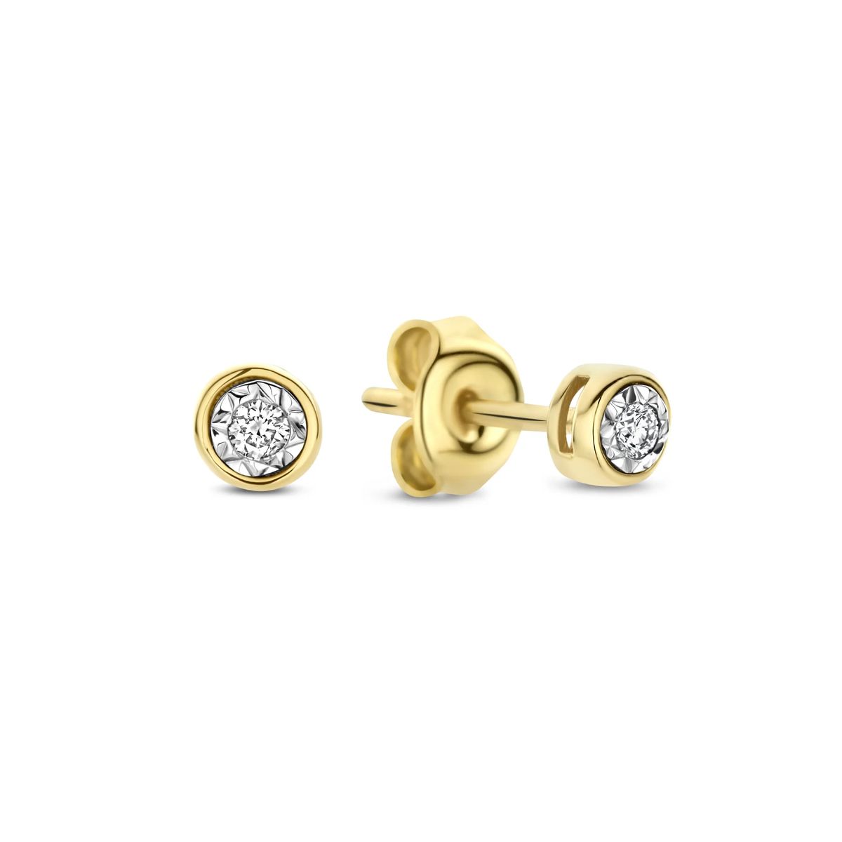 Diamant Solitär Zargen-Ohrstecker
