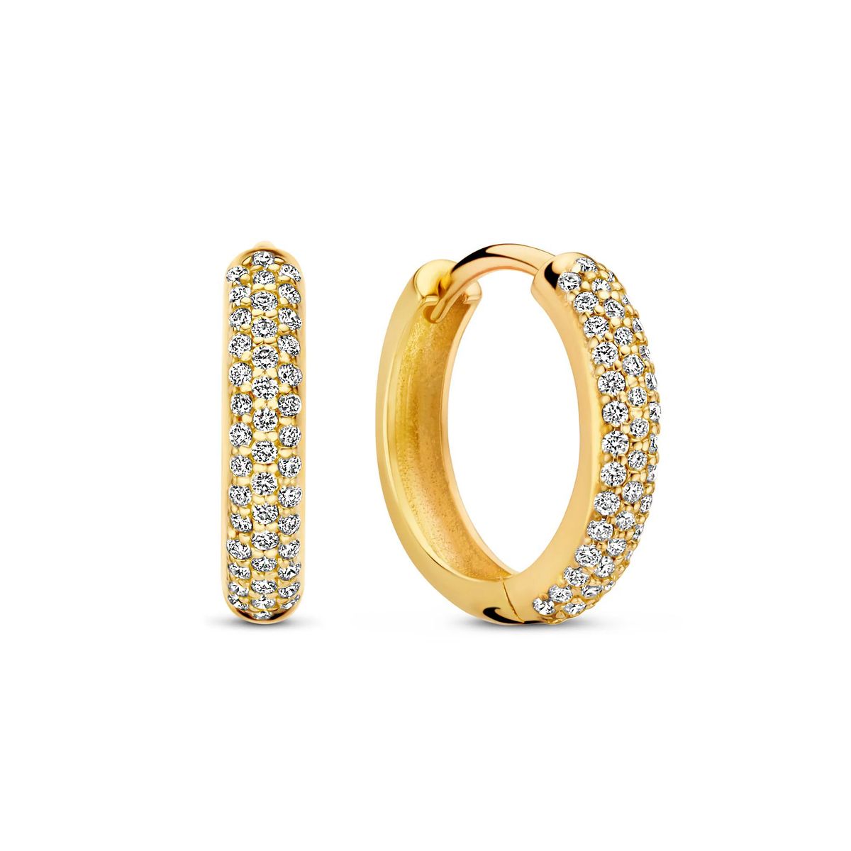 Pavé-Diamant Huggie Creolen