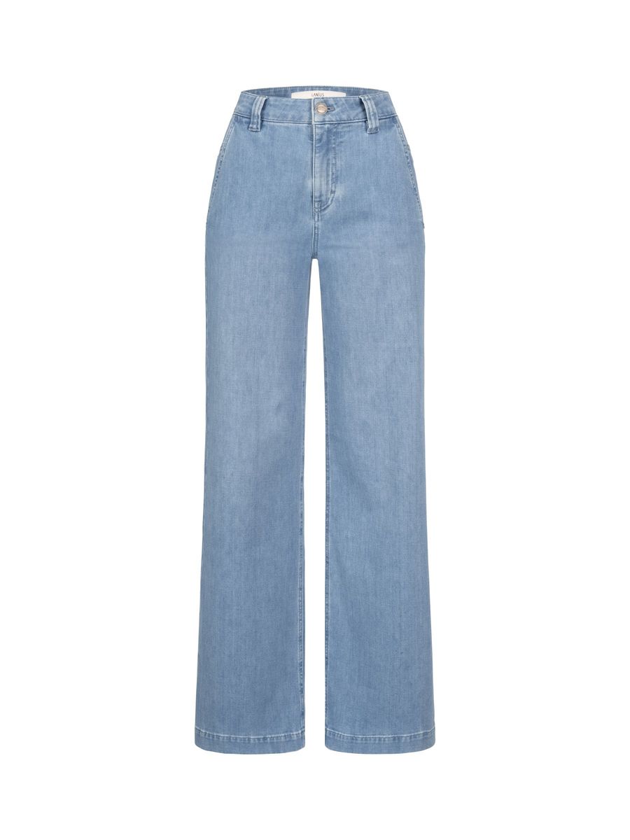 High-Waist Marlenejeans mit weitem Bein