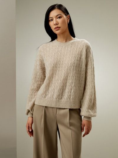 Strukturierter Pullover aus Seiden-Kaschmir-Mischung