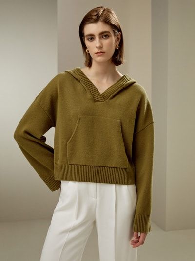 Entspannter Woll-Kaschmir-Kapuzenpullover