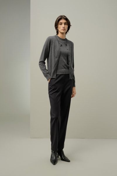 Eleganter Kaschmir-Cardigan mit Rundhalsausschnitt