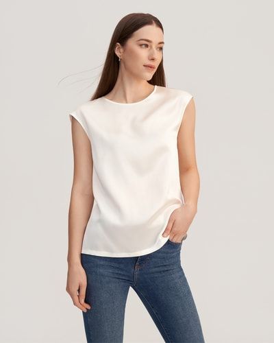 Minimalistisches ärmelloses Seidentop
