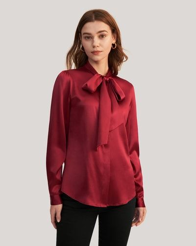 Elegante Seidenbluse mit Schluppe