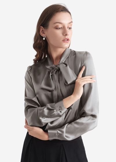Elegante Seidenbluse mit Schluppe