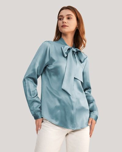 Elegante Seidenbluse mit Schluppe
