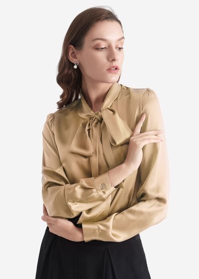 Elegante Seidenbluse mit Schluppe
