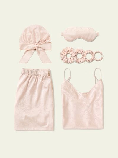 Seiden-Jacquard Camisole und Shorts Set