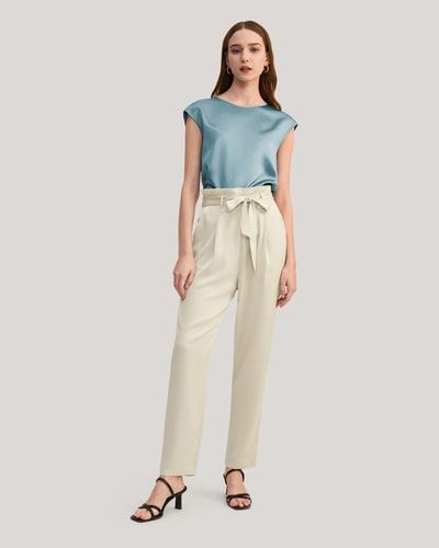 Elegante Seidenhose mit Plisseefalte