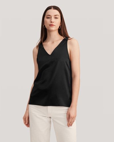 Wendbares V-Neck Top aus Seiden-Mix
