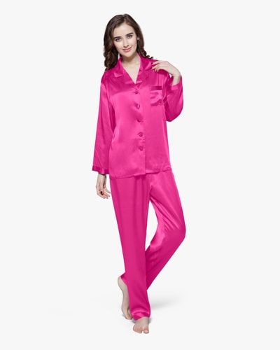 Seiden-Pyjama-Set mit Knopfleiste