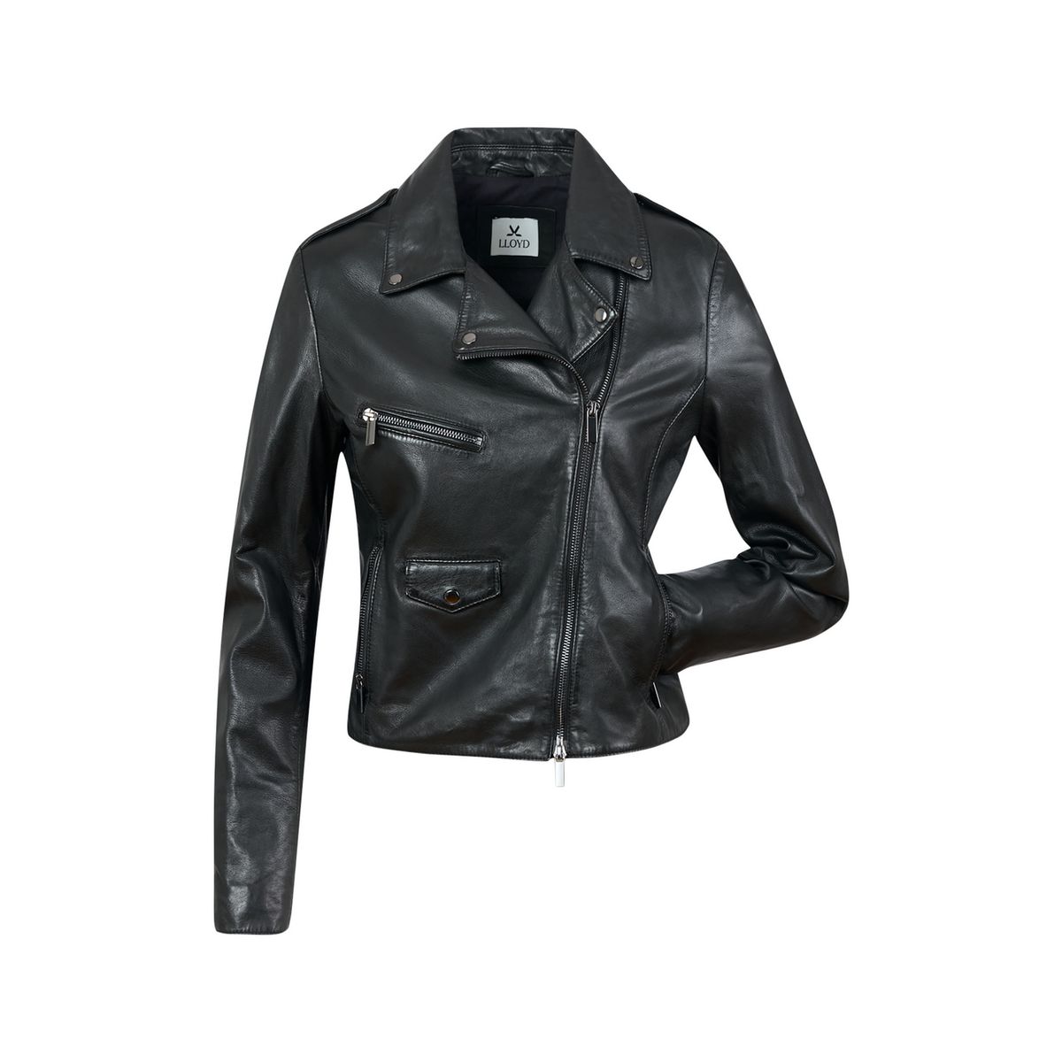 Elegante Lederjacke im Biker-Stil