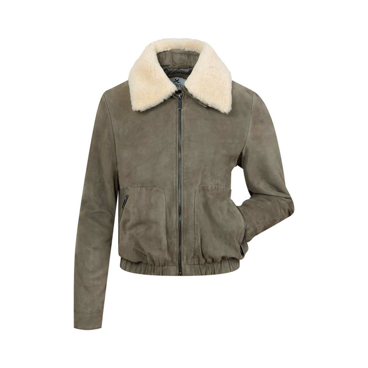 Rauleder-Blouson mit Plüschkragen