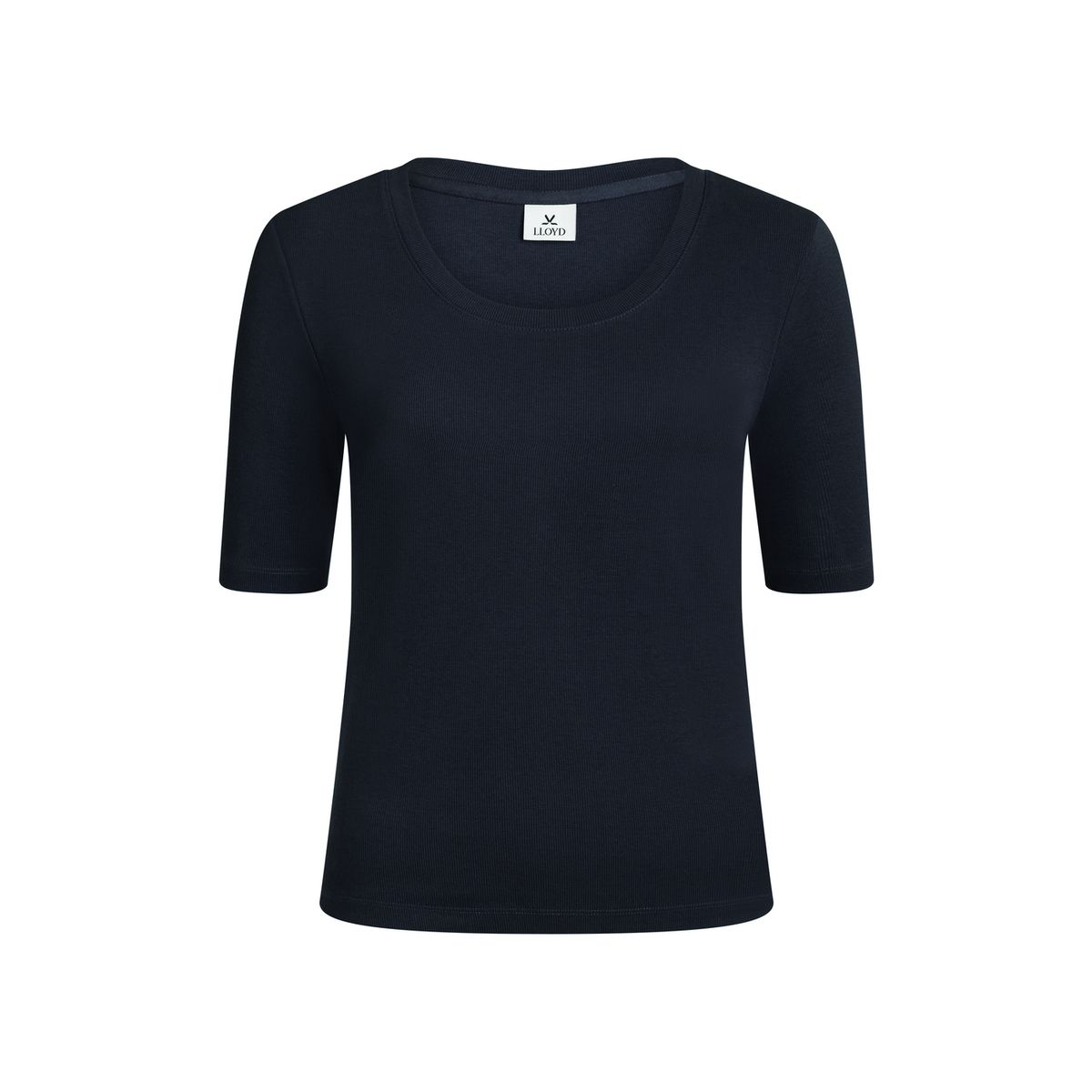 Geripptes T-Shirt mit Ellbogenärmeln