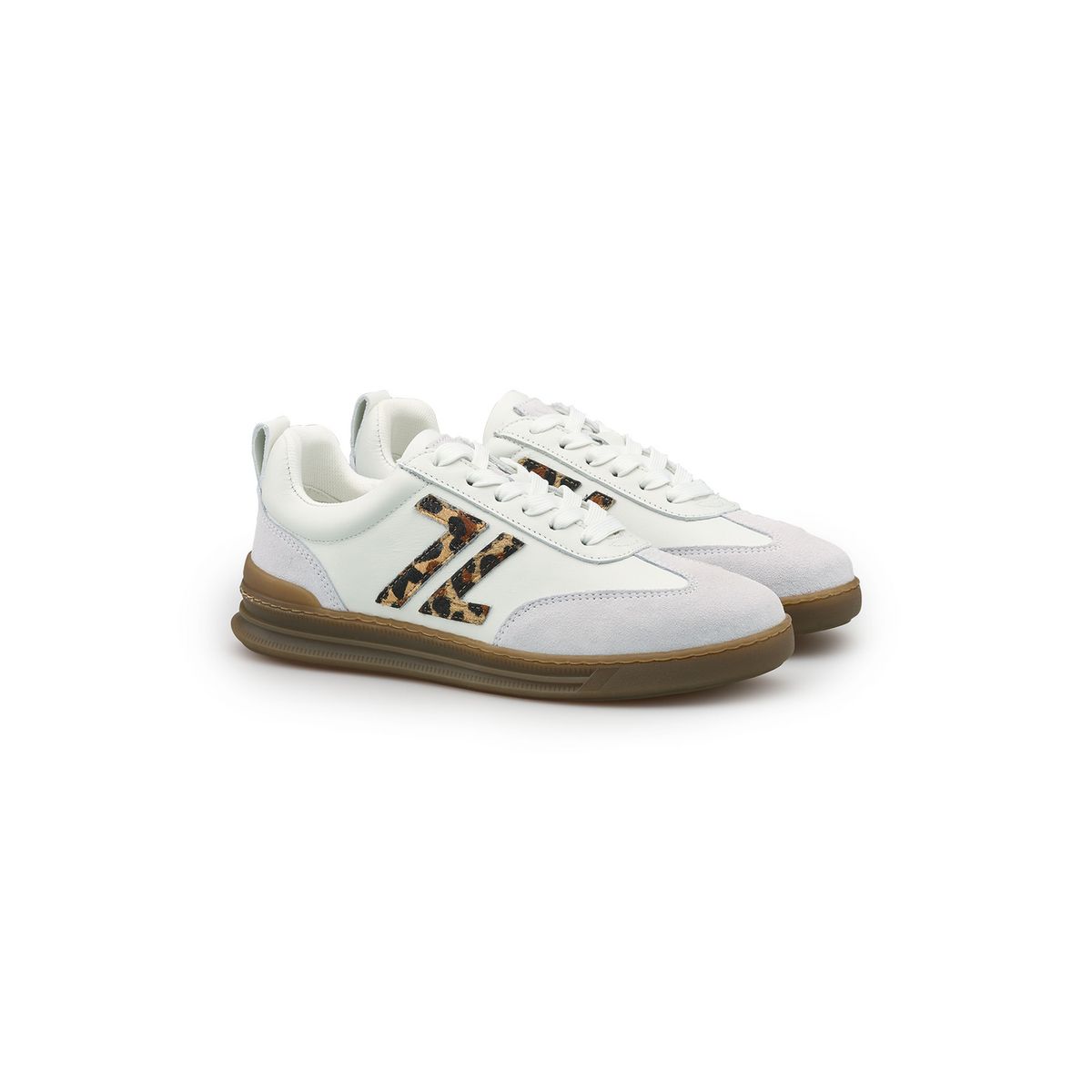 Low-Top Sneaker mit Leoparden-Detail