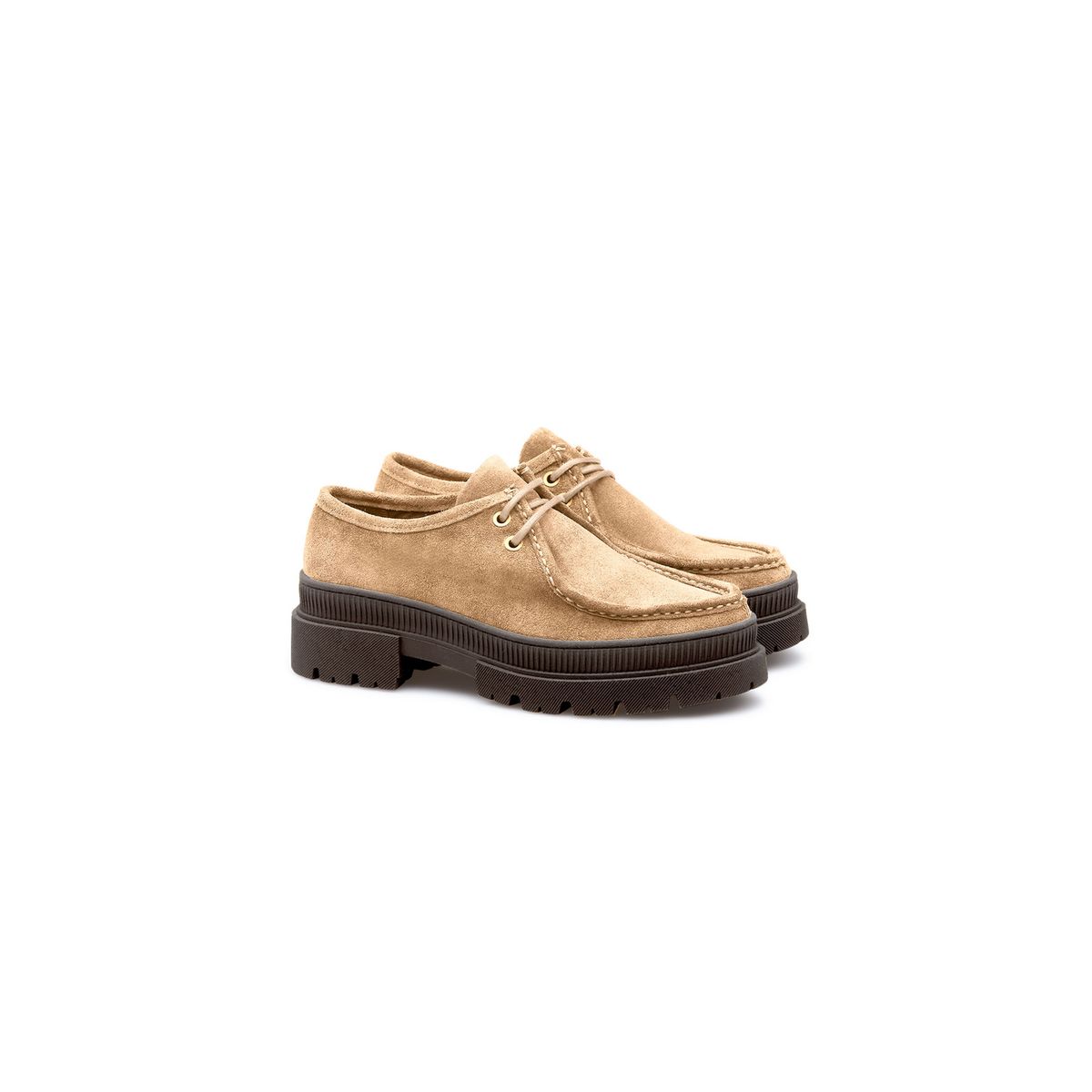 Suede-Loafer mit klobiger Profilsohle