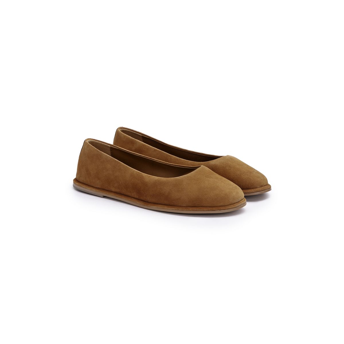 Suede Ballerinas mit Karree-Spitze