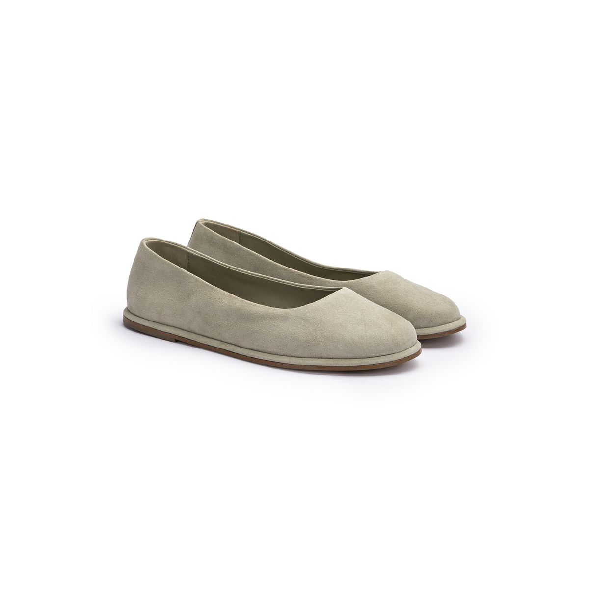 Elegante Suede-Ballerinas mit Karree-Spitze