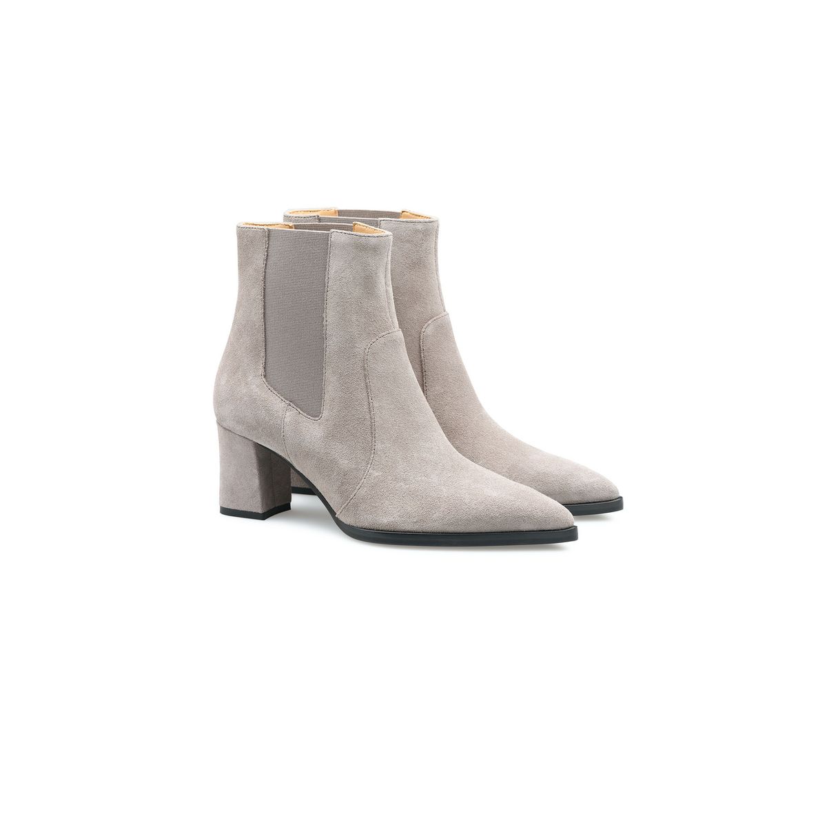 Spitze Stiefeletten aus Rauleder