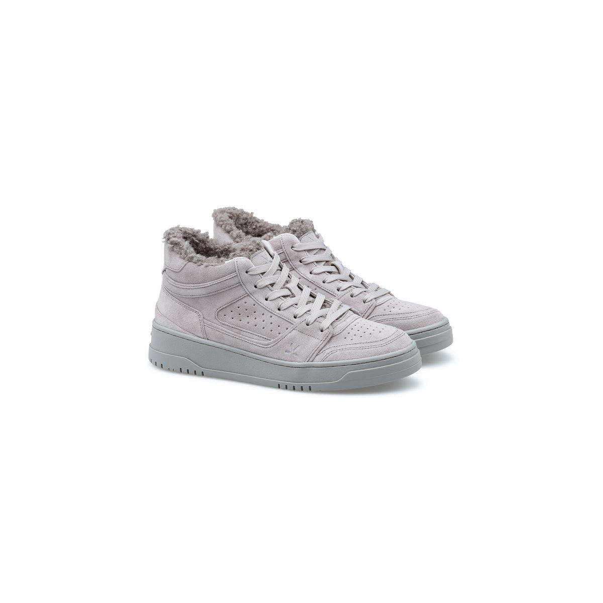 Mid-Top-Sneaker mit Webpelzkragen
