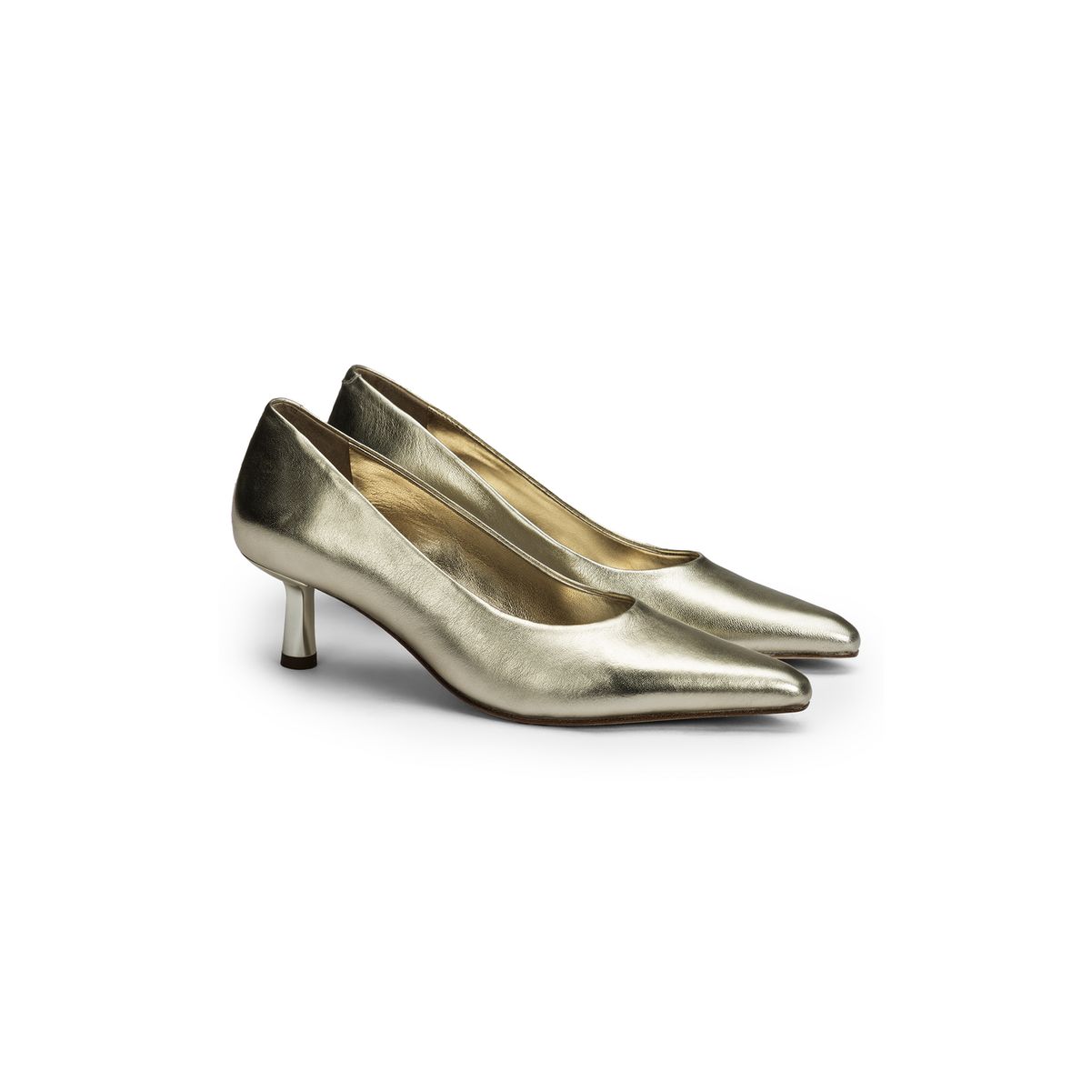 Metallic Pumps mit spitzer Kappe