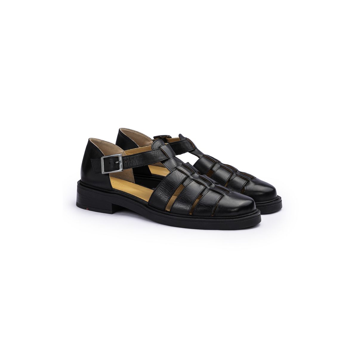 Leder-Fischer-Sandalen mit Schnalle