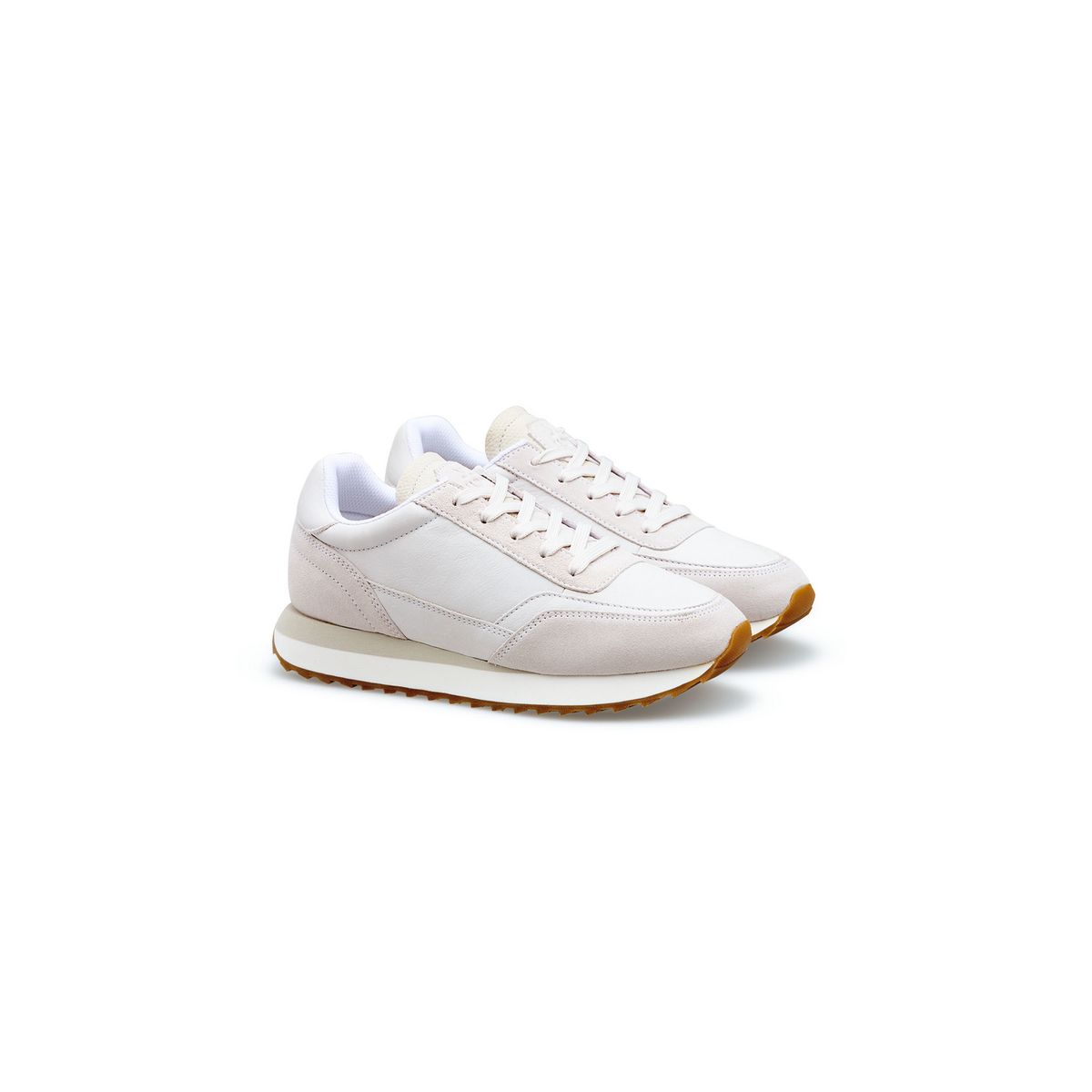 Retro-Sneaker aus Leder-Mix