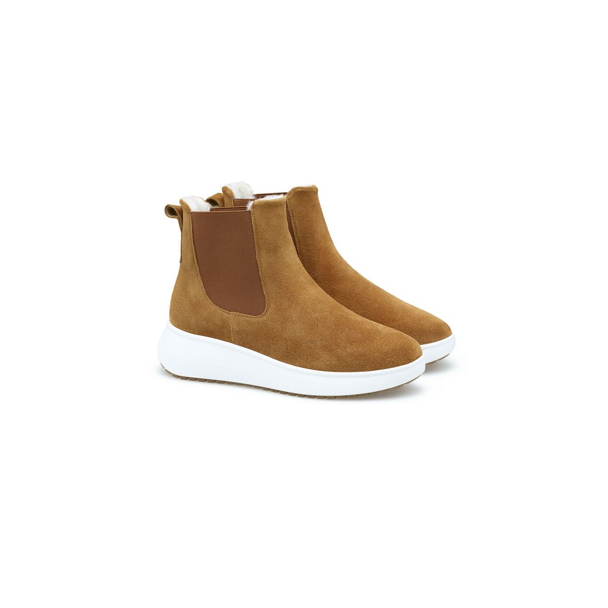 Gefütterte Plateau-Chelsea-Boots