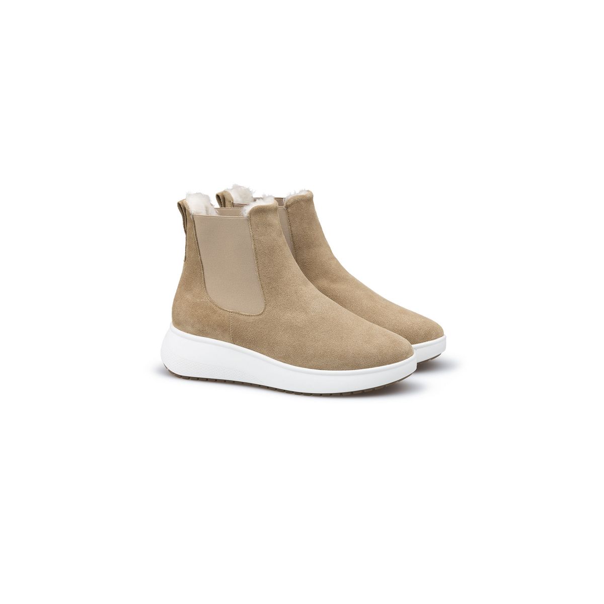 Gefütterte Wildleder Chelsea Boots