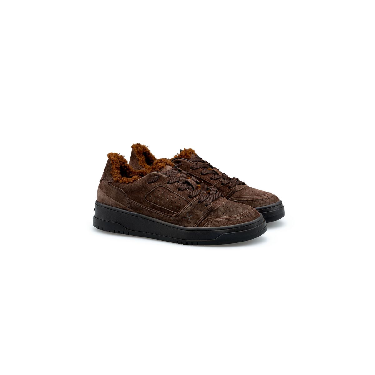 Gefütterte Low-Top Rauleder Halbschuhe