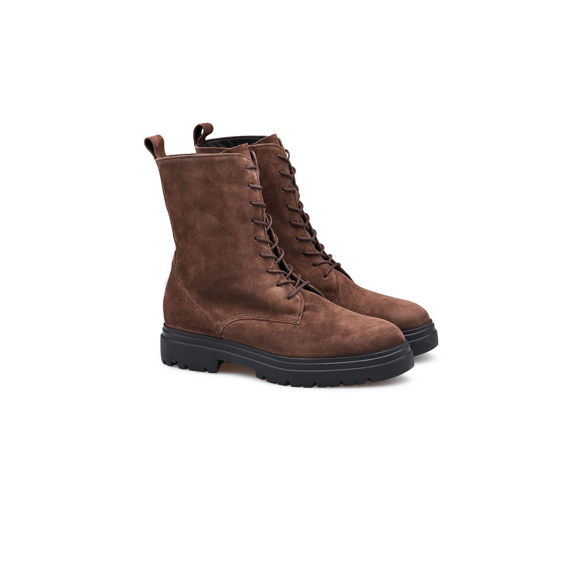 Schnürstiefeletten aus Rauleder