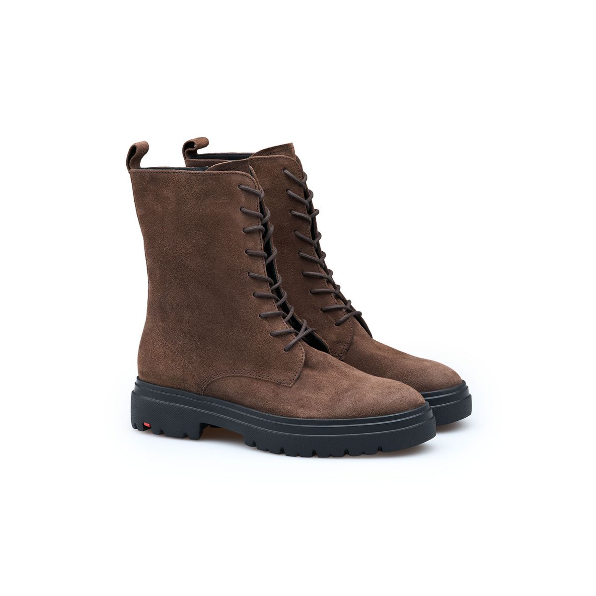 Schnürstiefeletten aus Rauleder