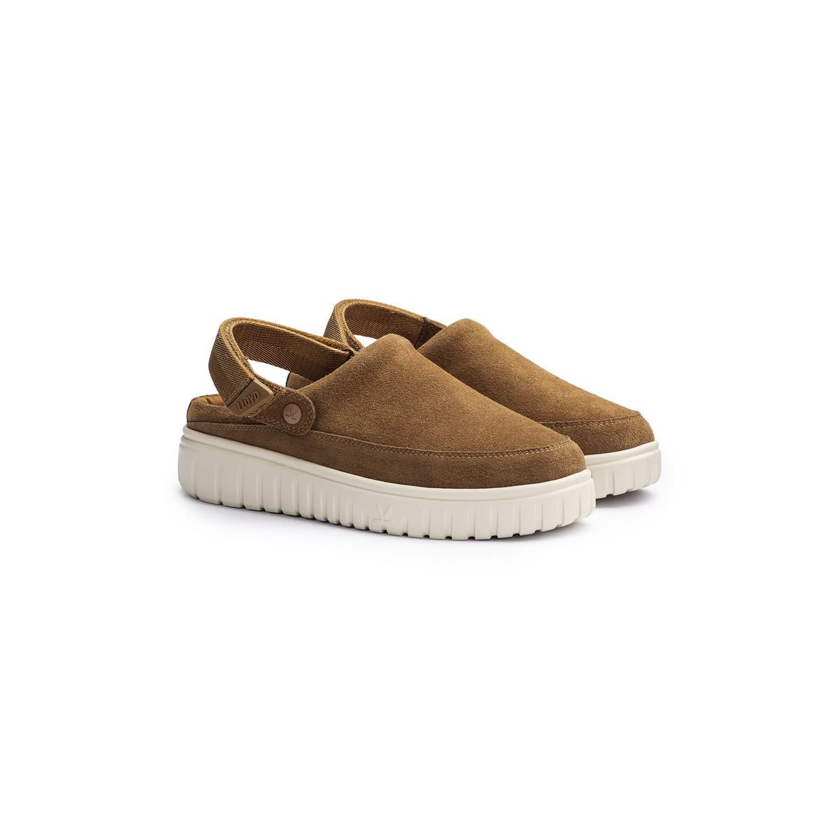 Plateau-Clogs aus Rauleder