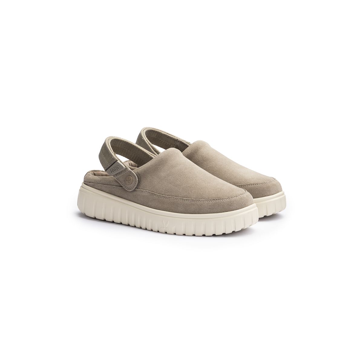 Minimalistische Wildleder-Mules mit Riemen