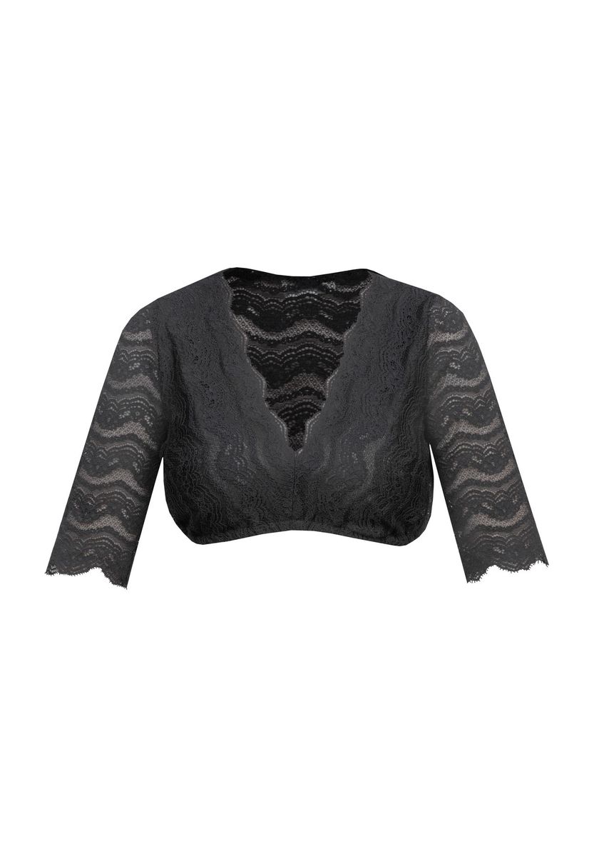 Elegante Spitzen-Dirndlbluse mit V-Ausschnitt