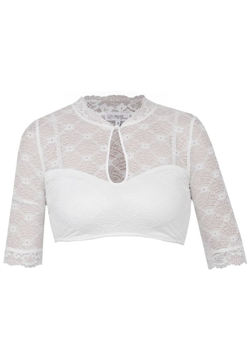 Spitzen-Dirndlbluse mit Schlüssellochausschnitt