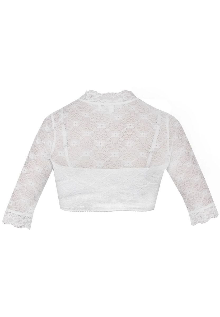 Spitzen-Dirndlbluse mit Schlüssellochausschnitt
