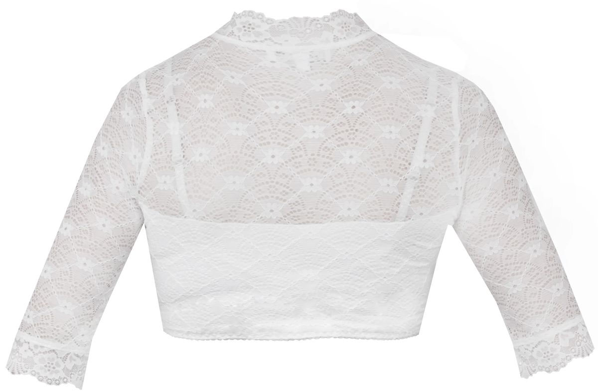 Spitzen-Dirndlbluse mit Schlüssellochausschnitt