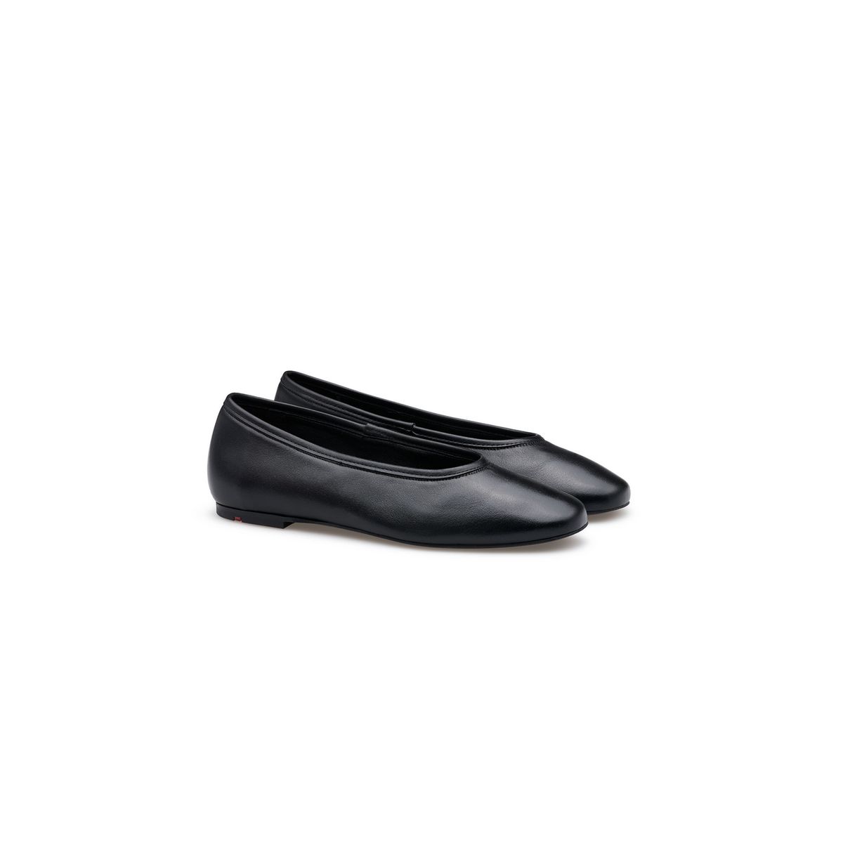 Minimalistische Leder-Ballerinas mit Karreespitze
