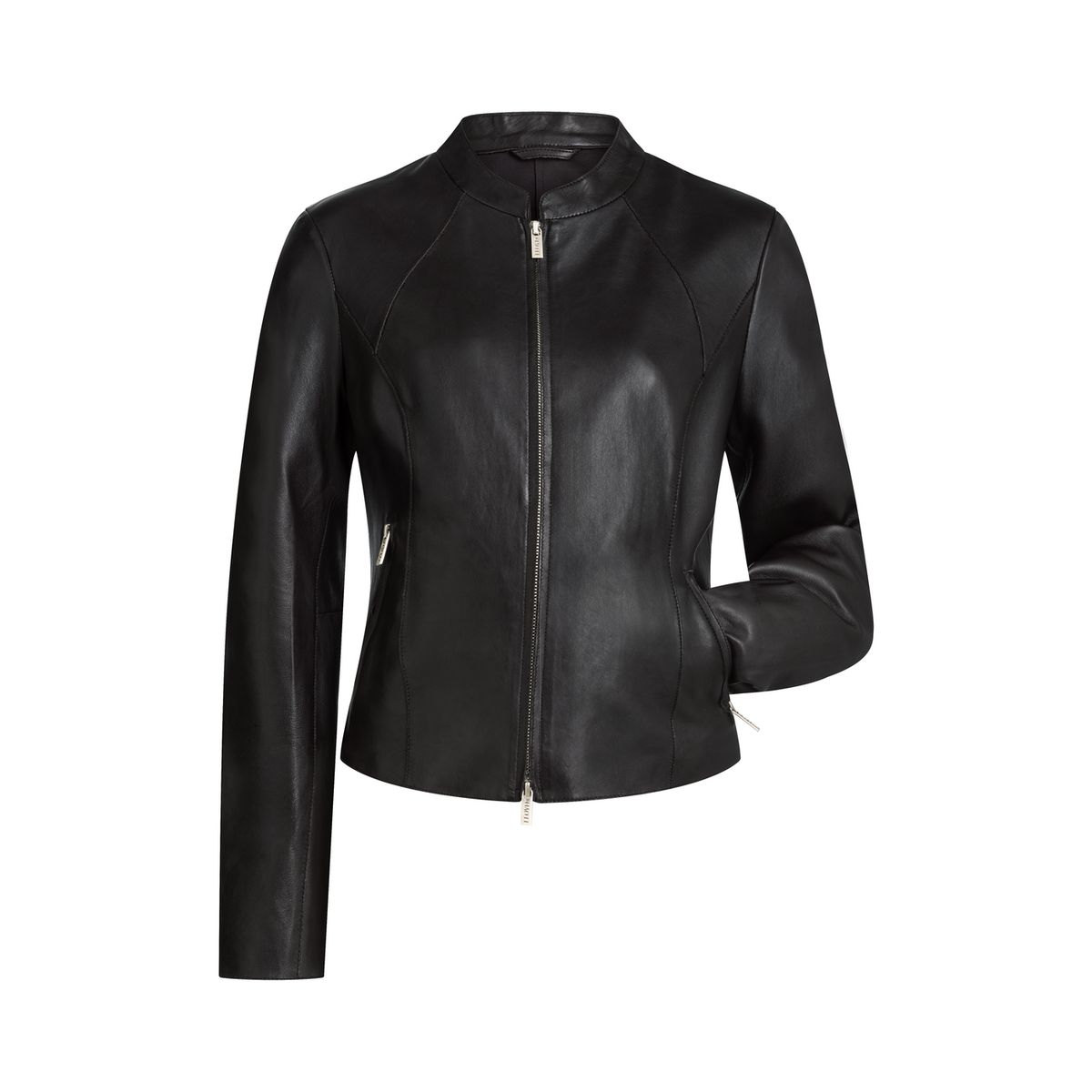 Elegante Lederjacke mit Stehkragen