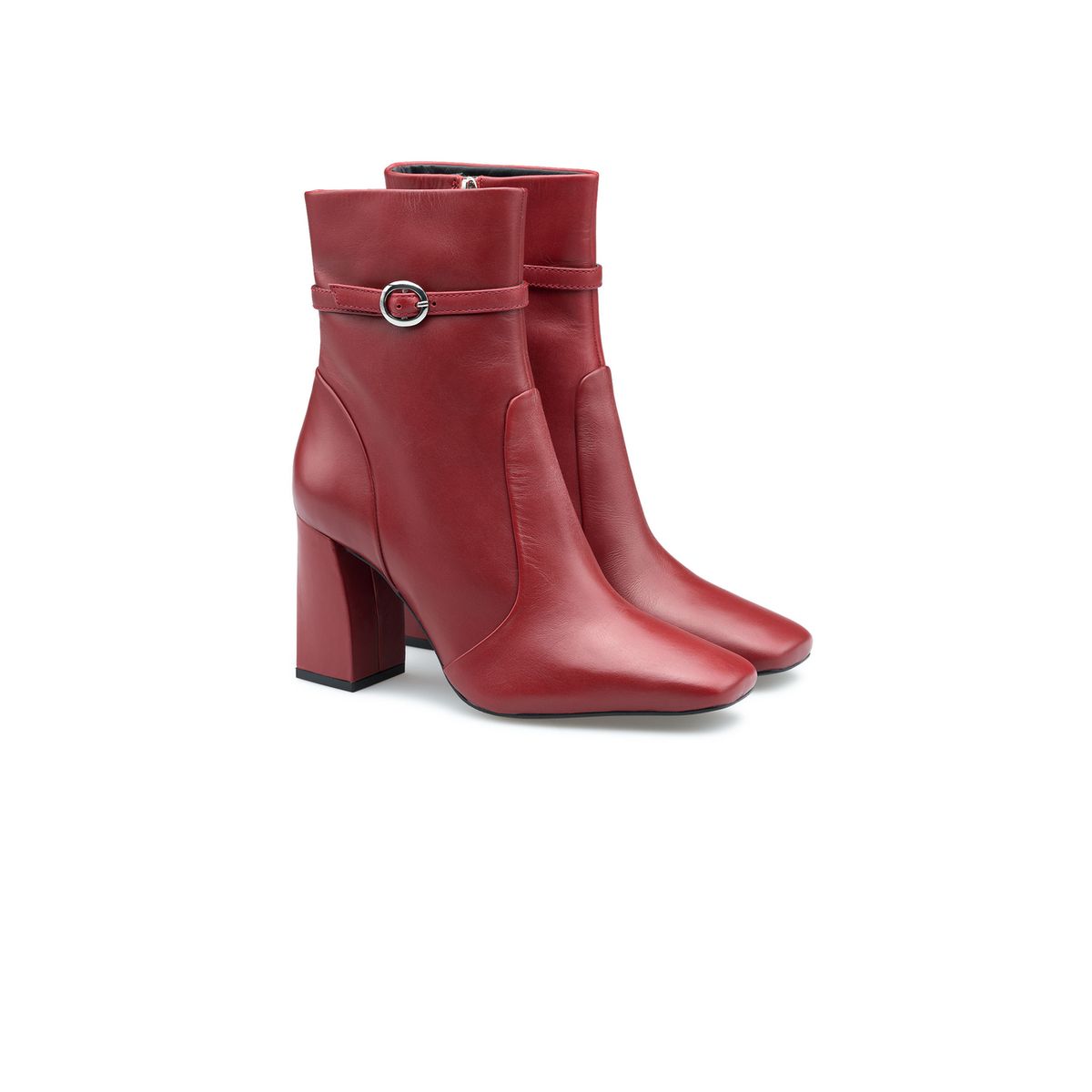 Karree-Stiefeletten mit Schnallen-Detail